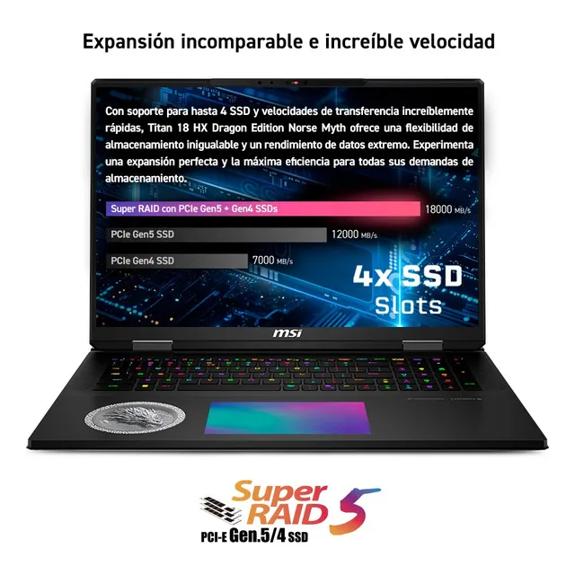 Laptop Gamer Msi Titan Dragon Edition 18 U9 64gb 6tb Rtx5090 Negro