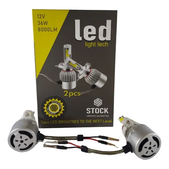 Bombillo Faro Luz Led Para Carro Stock 2 Carcas 8.000 H16