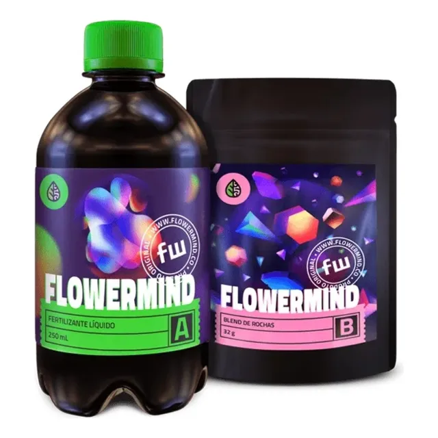 Kit Completo De Fertilizante Flowermind 250ml + Blend Rochas