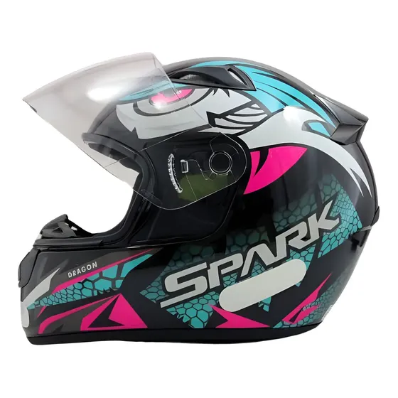 Capacete Moto Feminino Ebf New Spark Esportivo C/ Narigueira — foto 2