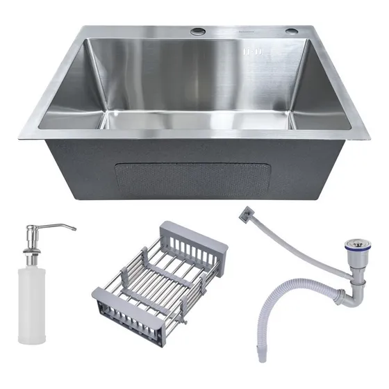 Cuba Completa Com Acessórios Para Pia Cozinha Gourmet Aço Inox Cor Prata Escovado Acetinado Brinovar