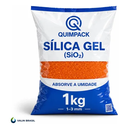 Sílica Em Gel Laranja 1-3mm 1kg Desumidificante Quimpack