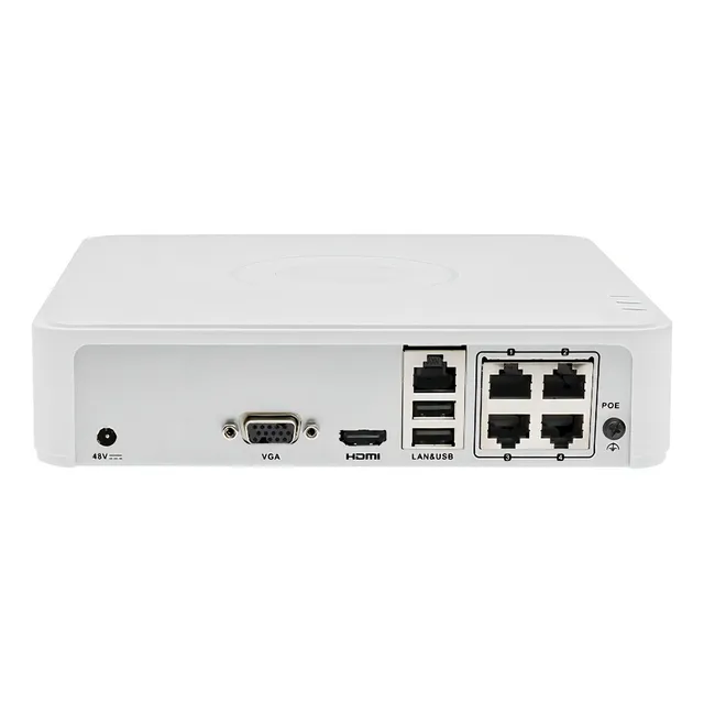 HIKVISION DS-7104NI-Q1/4P Nvr grabador PoE 4 canales 1080P hasta 6MP, 1 bahia HDD, Color Blanco