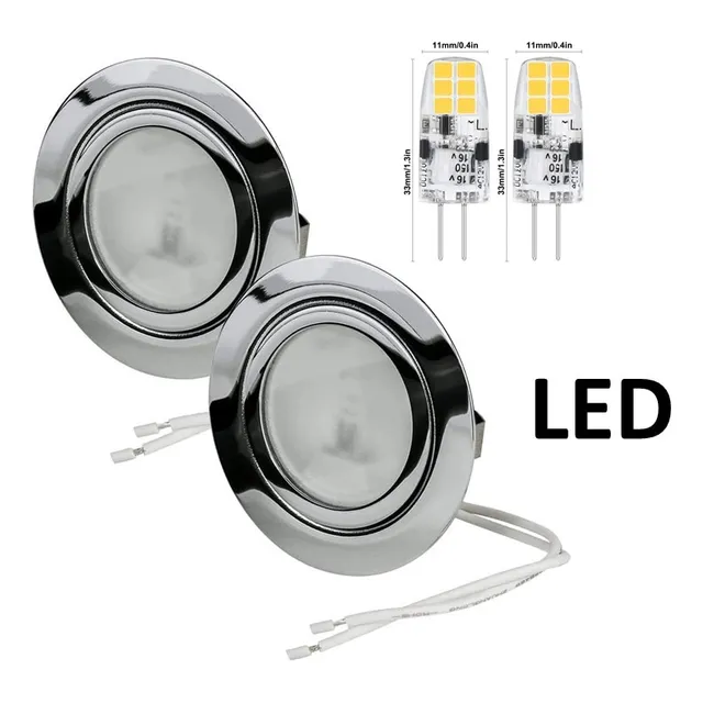 Luz Lampara Campana De Cocina Cromada Led 2w 12v Pack 2 Pzas