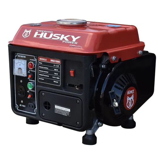 Generador portátil Swedish Husky Power HKG1000 900W con tecnología AVR 110V