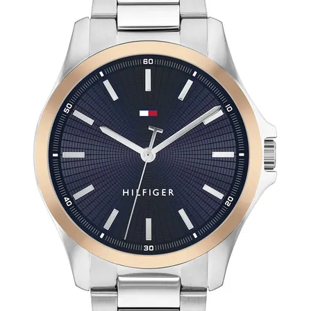 Relógio Tommy Hilfiger Masculino Aço Prateado 1710673 Prateado Azul