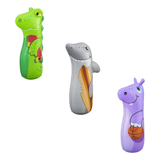 Costal De Box Inflable Punching Bag Infantil Animales 3 Pzs