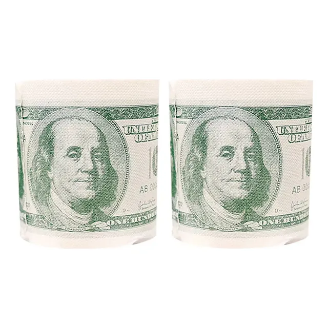 Papel Higiénico Impreso Great Value Dollar, 2 Rollos, Nuevo