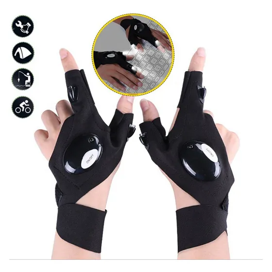 Guantes De Pesca Impermeables, Luz Led De Emergencia Para Ac