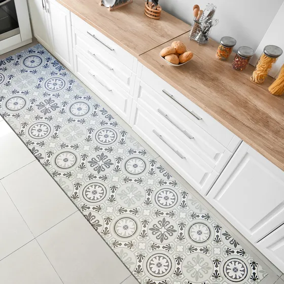 Alfombra Moderna Vinilica Aruba 50x150 Cocina Galeria Balcon Diseño De La Tela Mosaico Aruba