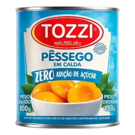 Pêssego Em Calda Zero Açúcar 800g Tozzi
