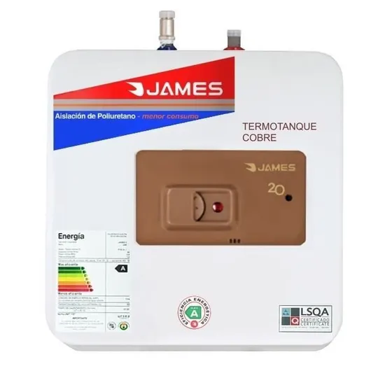 Calefones James Cobre 20 Lts  Bajomesada Salida Superior