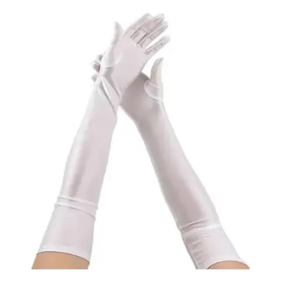 Luva Lycra Extra Longa Festa Cosplay Casamento Debutante