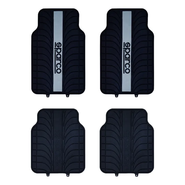 Piso Sparco 4 Piezas Pvc Linea Gris/ Tapiz/ Suelo/ Protector