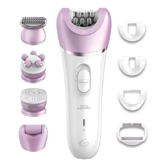 Depiladora Eléctrica Ga.ma Oasis Supreme Usb 8 Accesorios Color Blanco/Violeta