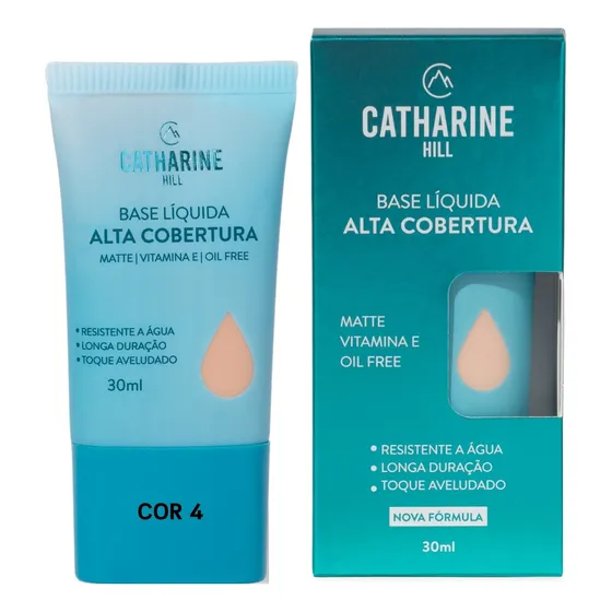 Base de maquiagem líquida Catharine Hill Alta Cobertura Alta Cobertura Base Alta Cobertura Catharine Hill tom ac04 - 30mL 82g
