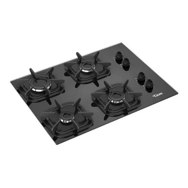 Anafe Super Gas 4 Hornallas Tem Cooktop Glass Negro Albion