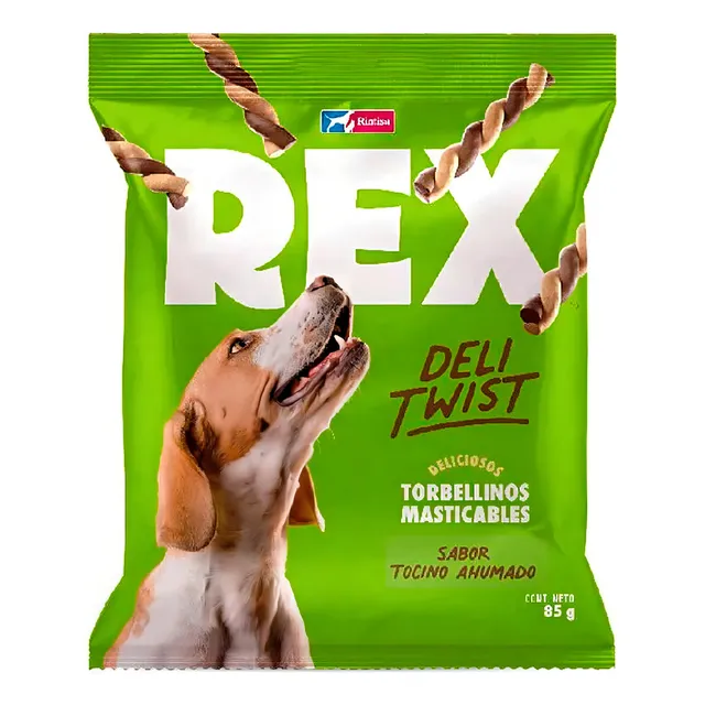 Bocaditos Rex Deli Twist Perros Sabor Tocino Ahumado 85 Gr