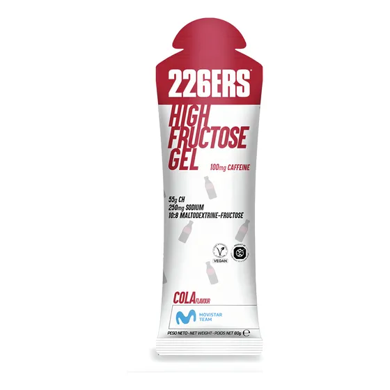 226ers High Frutose Gel 80gr (10 Sachês) Sabor Cola (com Cafeína)