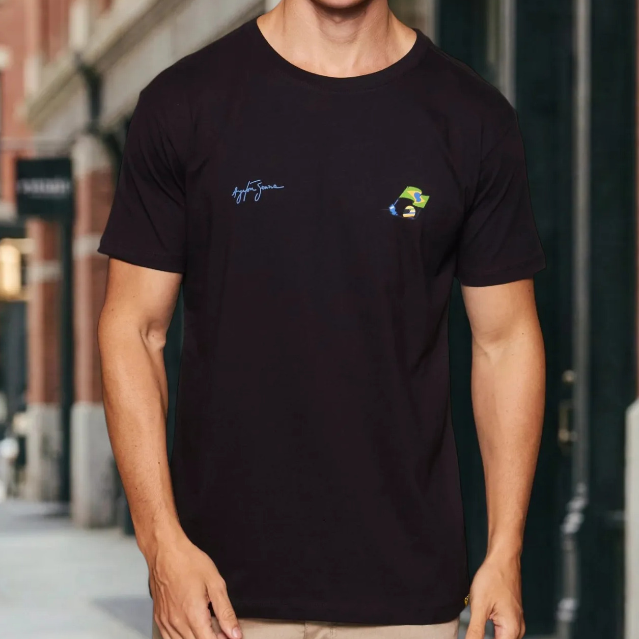 Camiseta Assinatura Carro Senna Reserva Preto Senna P Estampa Localizada