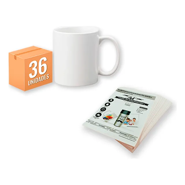 Caja Sublimación Taza 11 Oz De 36und Con Bolsa