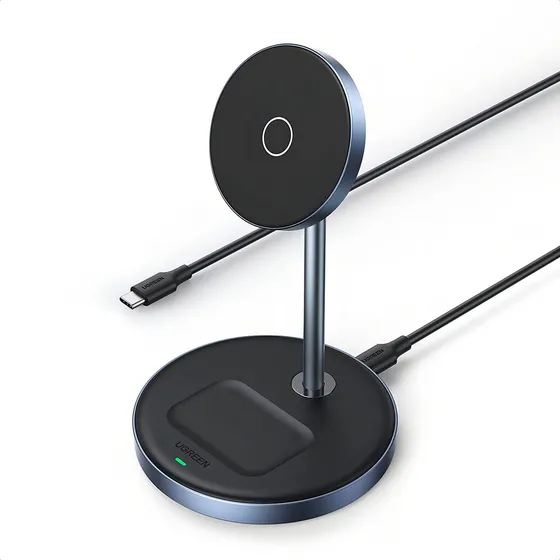 Ugreen Soporte Cargador 2 En 1 Magsafe Carga Inalambrica Color Negro