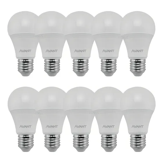 Kit 10 Lâmpadas 12w Led Bulbo A60 6500k E27 Luz Branca Avant Luz Branco-frio 110V/220V