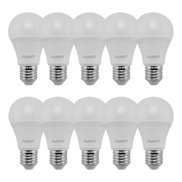 Kit 10 Lâmpadas 12w Led Bulbo A60 6500k E27 Luz Branca Avant Luz Branco-frio 110v/220v Kit 10 Lâmpadas 12w Led Bulbo A60 6500k E27 Luz Branca Avant Luz Branco-frio 110v/220v
