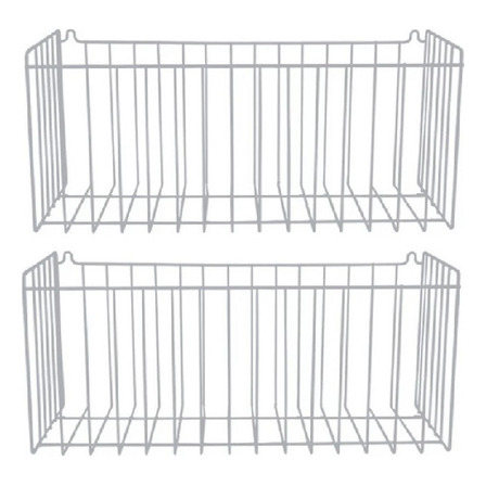 2 Cestos Aramado De Parede Lavanderia Cozinha 40x15 N5 Cor Branco 2 Cestos Aramado De Parede Lavanderia Cozinha 40x15 N5 Cor Branco