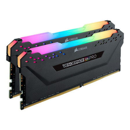 Memoria RAM Vengeance RGB Pro gamer color negro  16GB 2 Corsair CMW16GX4M2A2666C16