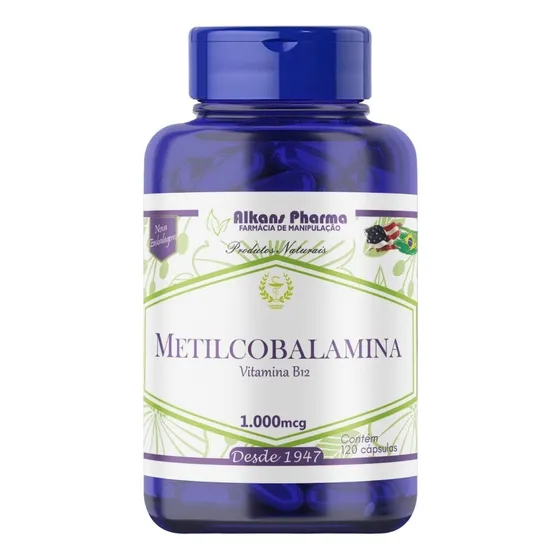 Vitamina B12 Metilcobalamina 1000 Mcg 120 Cápsulas Sabor Sem Sabor