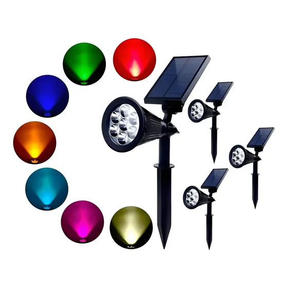 Lampara Led Rgb Solar X4 Exterior Jardin Caminos Decoracion | Cuotas sin interés