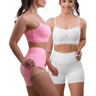 2 Conjunto De Academia Feminino Fitnes Short E Top Poliamida 2 Conjunto De Academia Feminino Fitnes Short E Top Poliamida