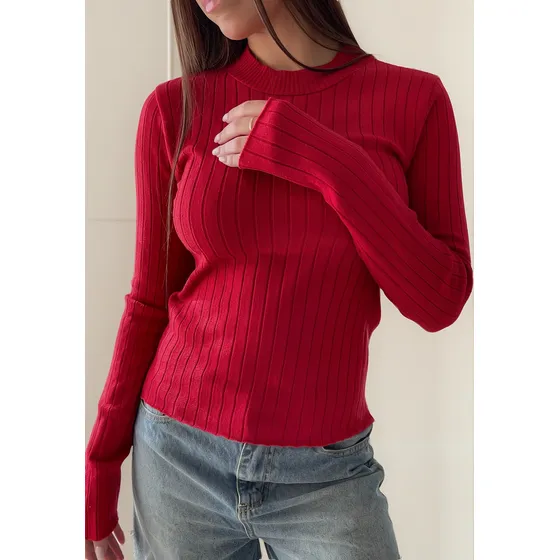 Sweater Hilo Mujer Al Cuerpo Con Trama Suave