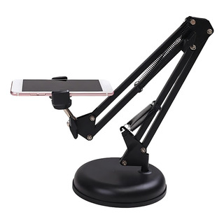 Suporte De Celular Com Pedestal Articulado E Base Redonda Cor Preto Suporte De Celular Com Pedestal Articulado E Base Redonda Cor Preto
