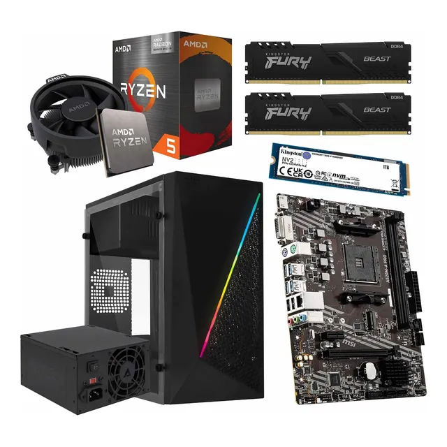 Pc Gamer + Monitor 21.5 Ryzen 5 5600gt Ram 32gb Ssd 1tb