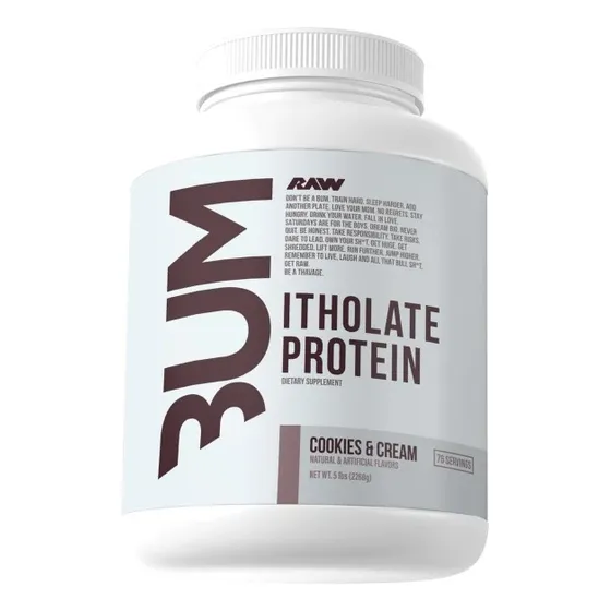 Raw Cbum Itholate Protein Cookies & Cream 76 Serv 5 Lbs Sabor Cookies And Cream