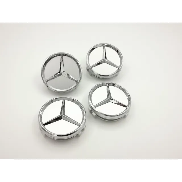 4 Tapas Centro De Rin Mercedes Benz 60mm Color Plata