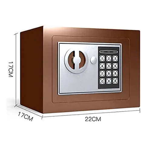 Caja Fuerte Pequeña Seguridad Digital 2 Llaves Marron