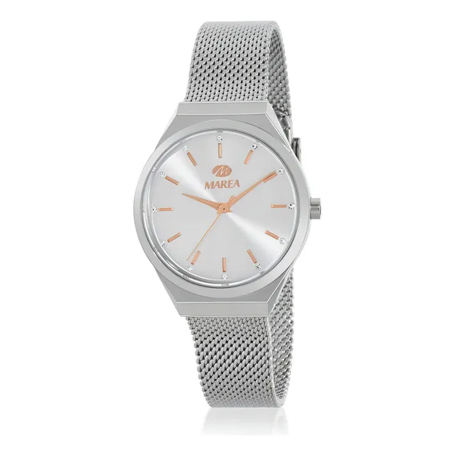 Reloj Pulsera Análogo Marea Watch B54247 Correa Plateado Bisel Plateado Fondo Plateado