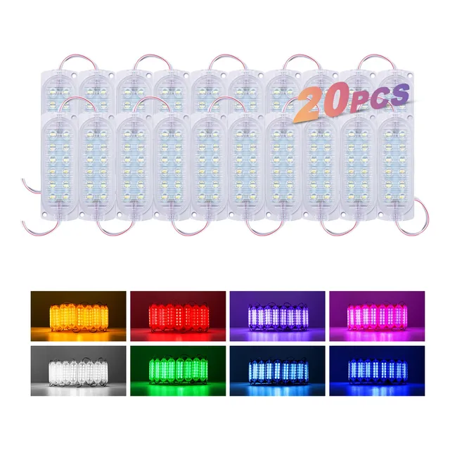20 Módulos Led Tiras De Luces Reforzado Ip65 Varios Colores