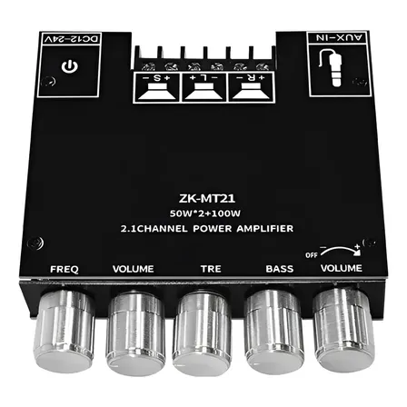 Placa Amplificadora De Subwoofer Estéreo2.1 Zk-mt21bluetooth Preto 200 W 12v