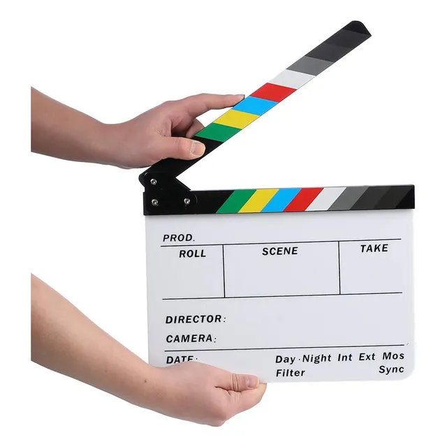 Claqueta De Cine Profesional Blanca Coloreada