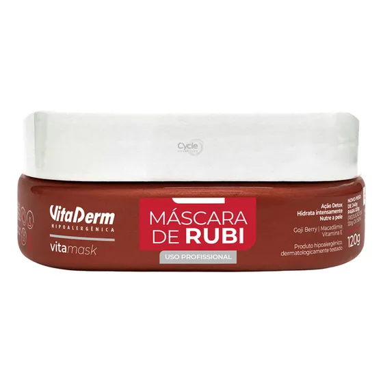 Máscara De Rubi 120g Vita Mask Vita Derm Tipo De Pele Mista