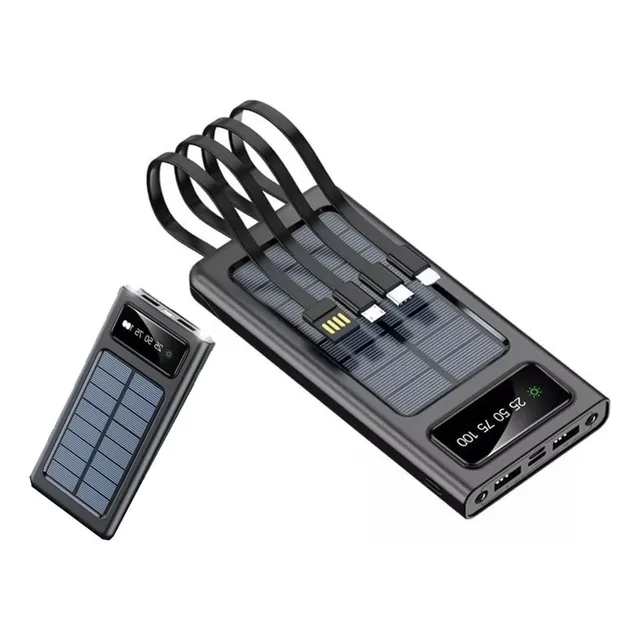 Cargador Portátil Solar Cables Incluidos 20.000 Mah Linterna