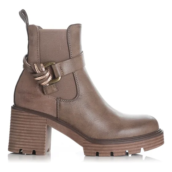 Botin Mujer Caqui Via Uno 12532416