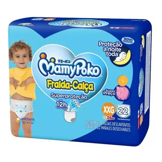 Pacote Fralda Calça Mamy Poko Super Proteção Xxg com 22 unidades