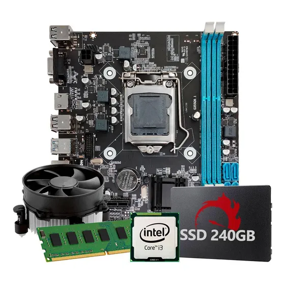 Kit Upgrade Intel Core I3 4 Geração, 8gb Ram, Ssd 240gb