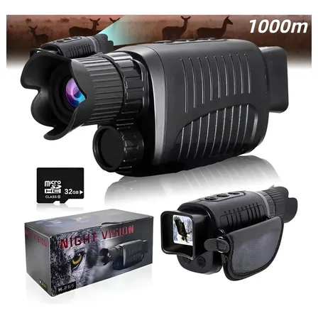 Monoculo Visão Noturna Alcance 1000m No Escuro,2.5k Digitais, Infravermelho 10x Visualização,tela Tft De 1,54 Polegadas,suporte Para Gravação De Vídeo E Imagem,cor Preto Jmjn