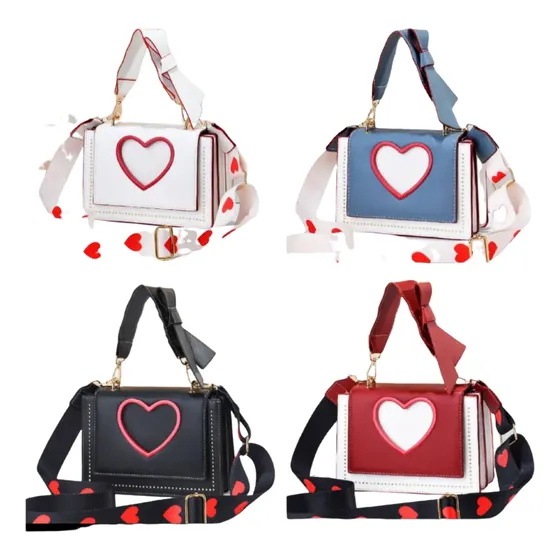 Cartera Coreana Corazón Bandolero Bolso Mujer 2025